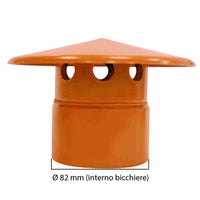 Testa esalatore  in pvc : Colore - "Tegola" - RAL 8023, Diametro - 82