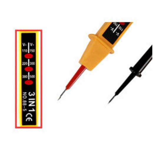 Trade Shop - Tester Misuratore Di Tensione Corrente Elettrica Cercafase Voltmetro -