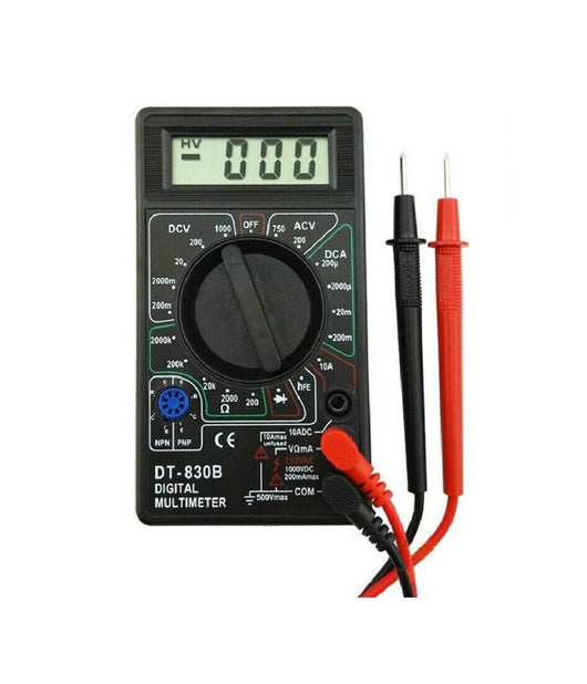 Tester Multimetro Digitale Con Puntali Volt Ampere Professionale Dt-830 B         