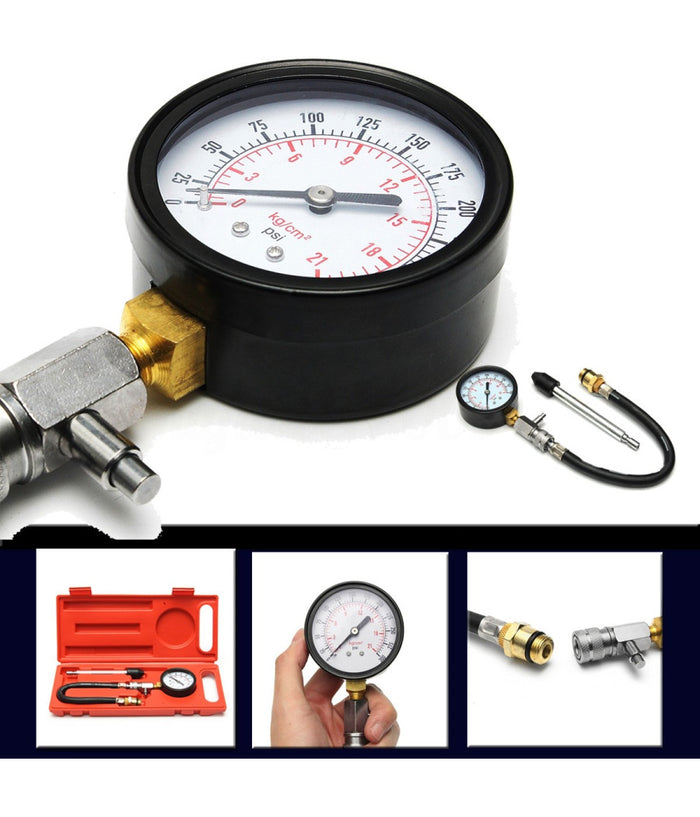 Tester Pressione Compressione Per Motori Misuratore Auto Pistone Cilindri         