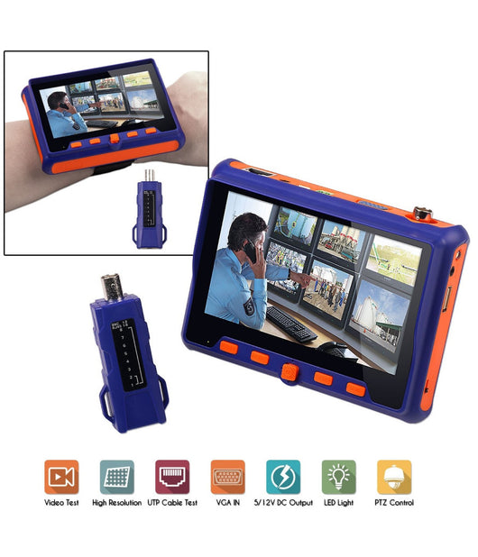 Tester Telecamere Videosorveglianza Ahd Hd Cctv Vga Tvi Utp Cvi Cvbs Monitor 5"         