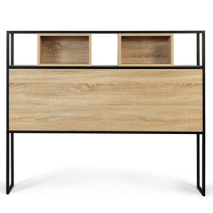 IDMarket - Testiera 145 cm design industriale legno e metallo nero DETROIT