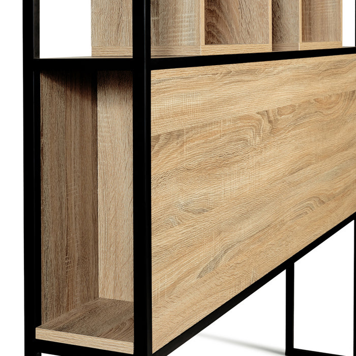 IDMarket - Testiera 145 cm design industriale legno e metallo nero DETROIT