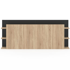 IDMarket - Testiera indipendente CIRI per letti da 140 e 160 cm con vani portaoggetti in legno e nero