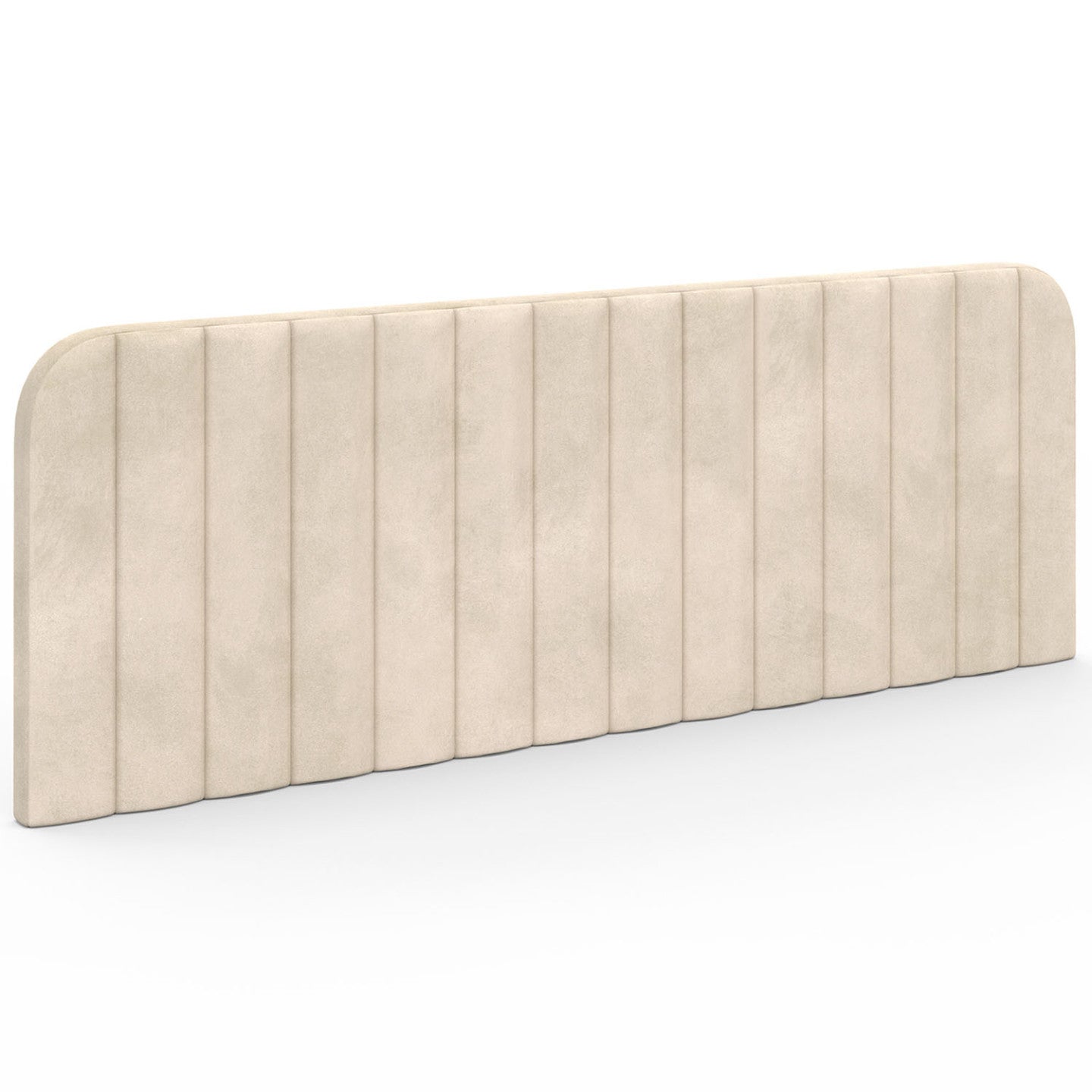 IDMarket - Testiera sospesa ALBA 160 cm in velluto beige