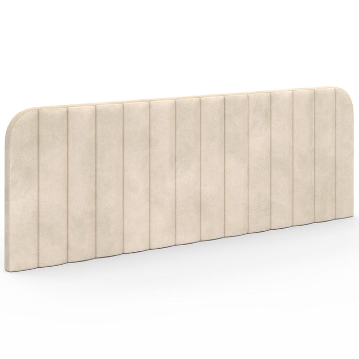 IDMarket - Testiera sospesa ALBA 160 cm in velluto beige