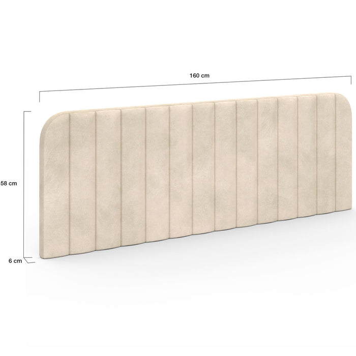 IDMarket - Testiera sospesa ALBA 160 cm in velluto beige