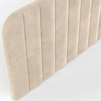 IDMarket - Testiera sospesa ALBA 160 cm in velluto beige