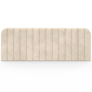 IDMarket - Testiera sospesa ALBA 160 cm in velluto beige