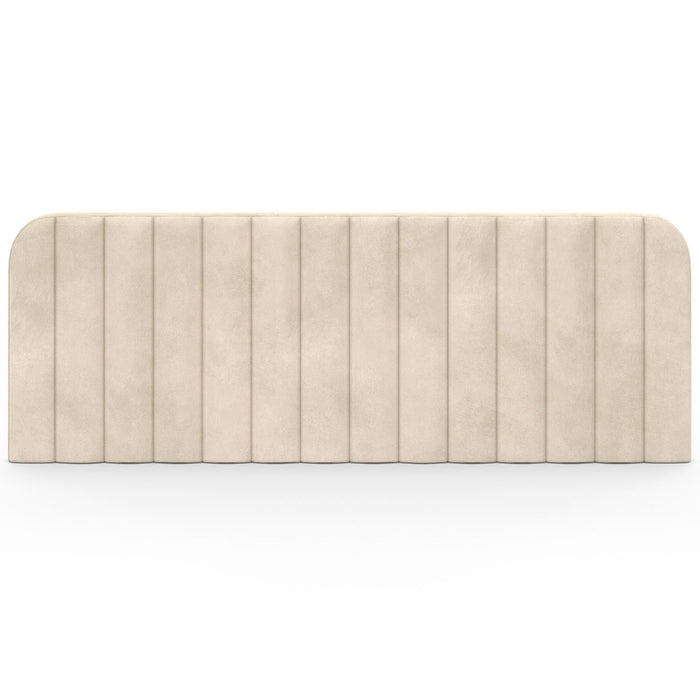 IDMarket - Testiera sospesa ALBA 160 cm in velluto beige
