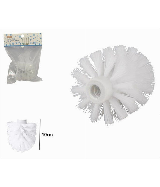 Testina Tonda Per Scopino Wc Ricambio Spazzolone Pulizia Bagno Bianco 10cm 79825         