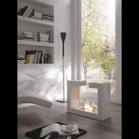 Tete a tete - Biocamino da terra (25cm X 78cm H. 58cm) – Bianco – Design twist