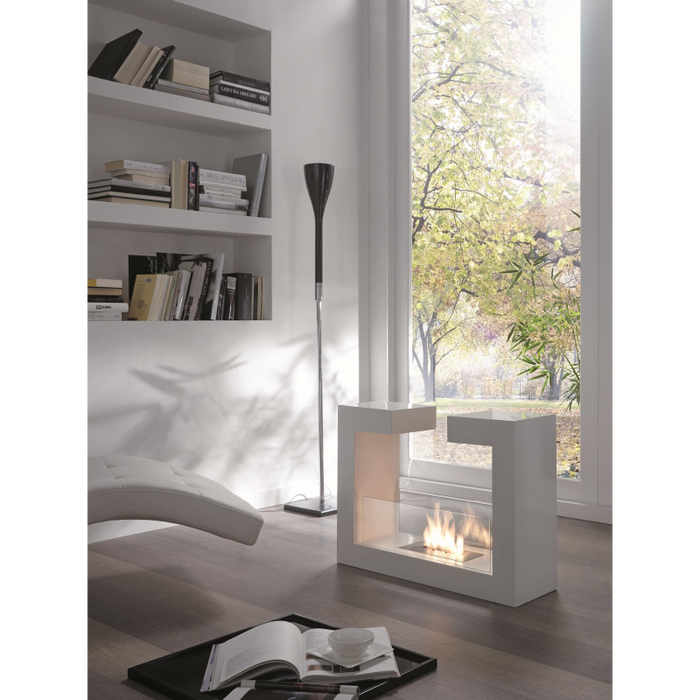 Tete a tete - Biocamino da terra (25cm X 78cm H. 58cm) – Bianco – Design twist