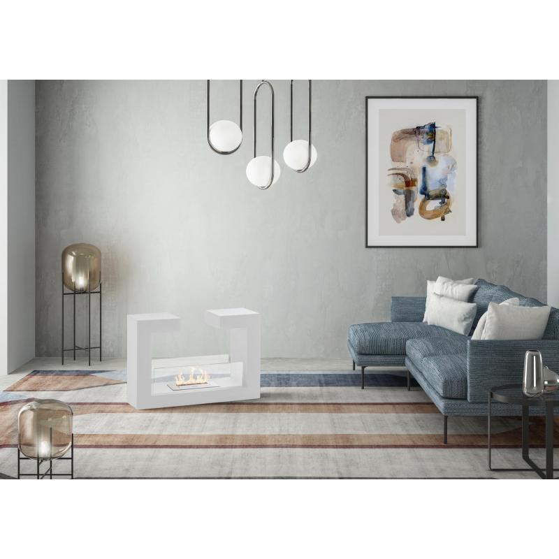 Tete a tete - Biocamino da terra (25cm X 78cm H. 58cm) – Bianco – Design twist