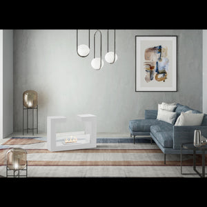 Tete a tete - Biocamino da terra (25cm X 78cm H. 58cm) – Bianco – Design twist