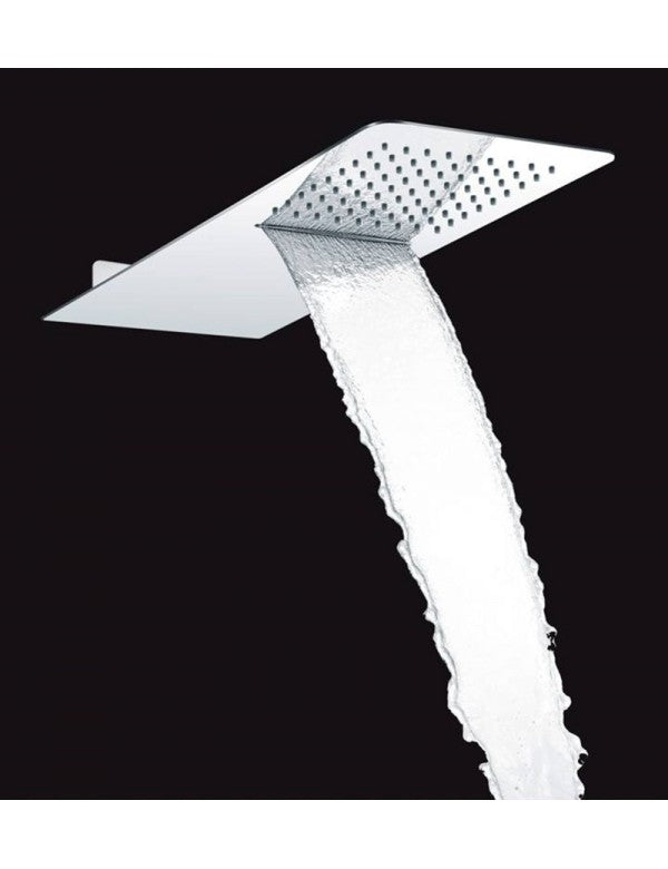 Soffione doccia idro di lusso con cascata rettangolare anticalcare 55x23 cm