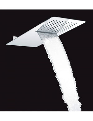 Soffione doccia idro di lusso con cascata rettangolare anticalcare 55x23 cm