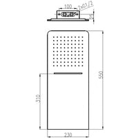 Soffione doccia idro di lusso con cascata rettangolare anticalcare 55x23 cm