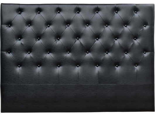 Testiera del letto imbottita 149cm "Déco" in PVC-Nero