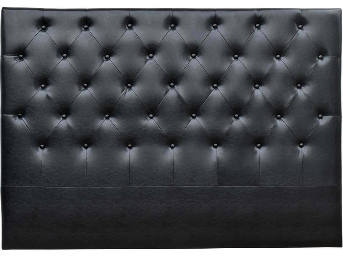 Testiera del letto imbottita 149cm "Déco" in PVC-Nero