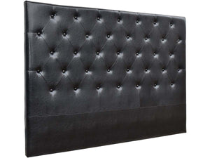 Testiera del letto imbottita 169 cm "Déco" in PVC-Nero