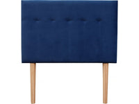 Testiera imbottita in velluto "Lya" - 90 x 100 cm - Blu scuro