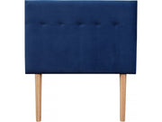 Testiera imbottita in velluto "Lya" - 90 x 100 cm - Blu scuro