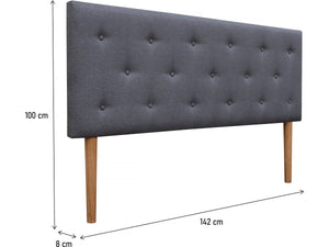 Testiera imbottita "Alix" 140 x 100 - Grigio chiaro