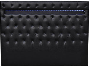 Testiera con LED "Déco"  - Per letto 140 x 190 cm - Nero