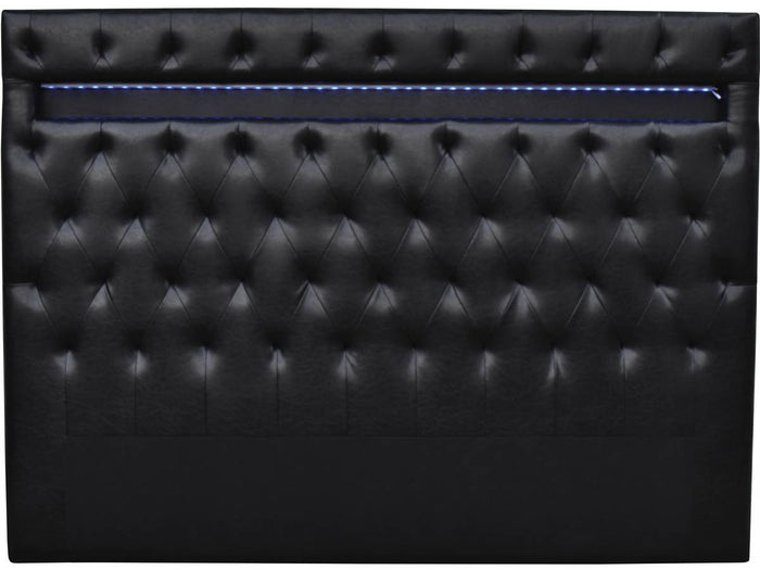 Testiera con LED "Déco"  - Per letto 140 x 190 cm - Nero