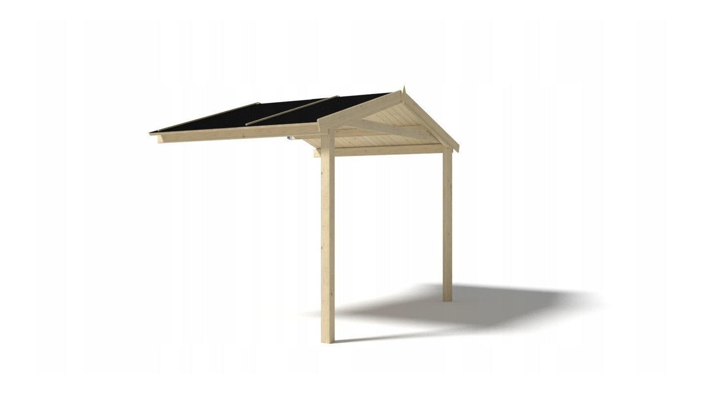 Tettoia di terazzo in legno - 3.00x3.00m - colore naturale - DOM394 - ALTANKA