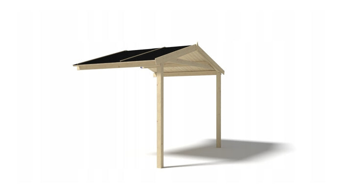 Tettoia di terazzo in legno - 3.00x3.00m - colore naturale - DOM394 - ALTANKA