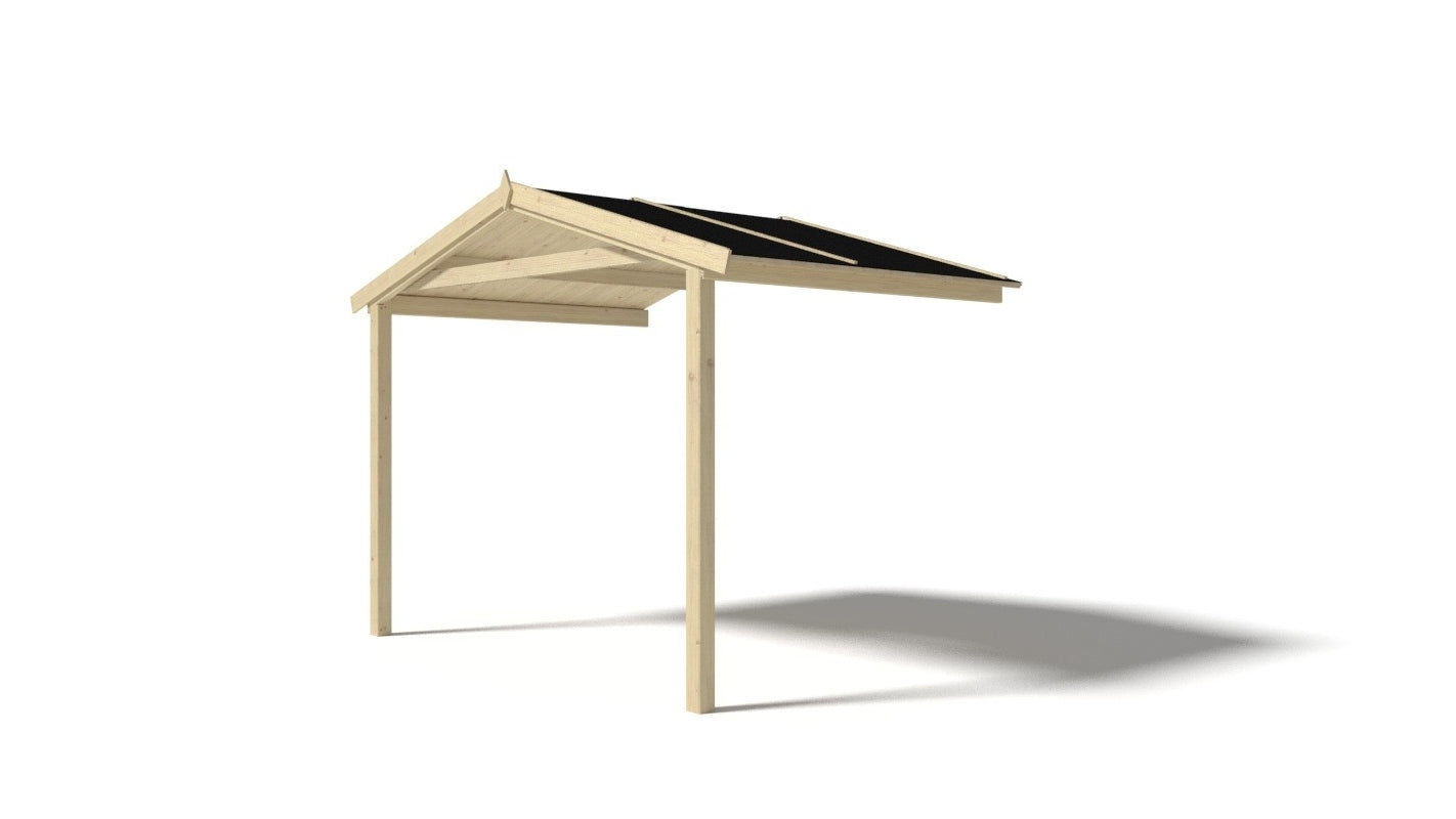 Tettoia di terazzo in legno - 3.00x3.00m - colore naturale - DOM394 - ALTANKA