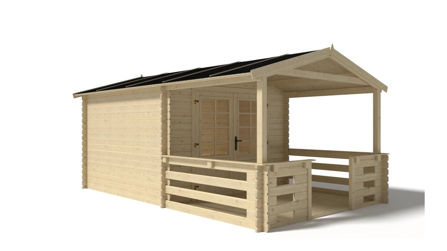 Tettoia di terazzo in legno - 3.00x3.00m - colore naturale - DOM394 - ALTANKA