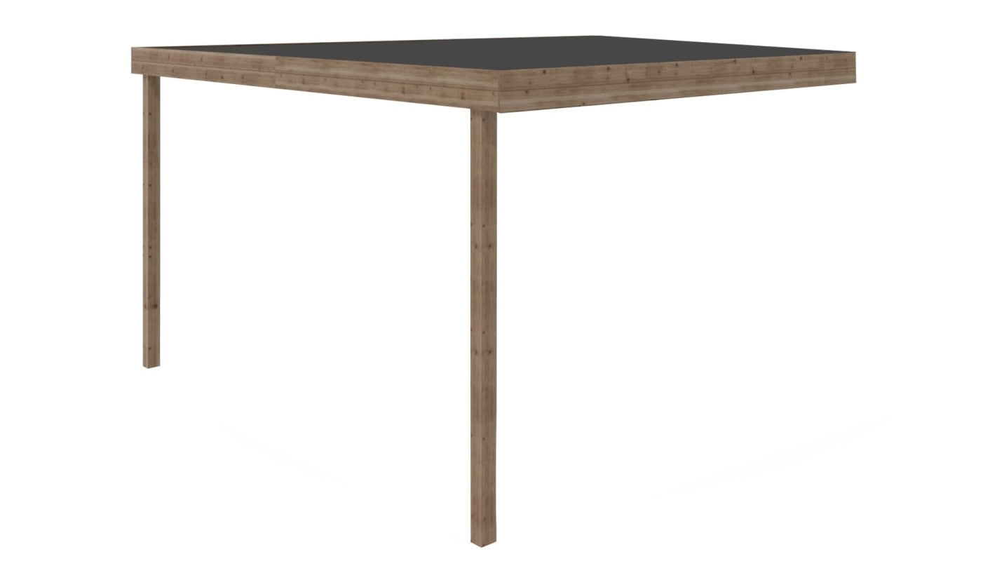 Tettoia di terazzo in legno - 3.02x4.24m - impregnata - colore marrone - DOM180 - ALTANKA