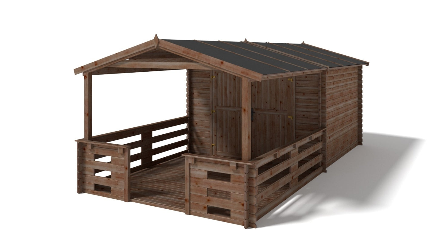 Tettoia di terazzo in legno - 3x3m - impregnata - colore marrone - DOM539 - ALTANKA