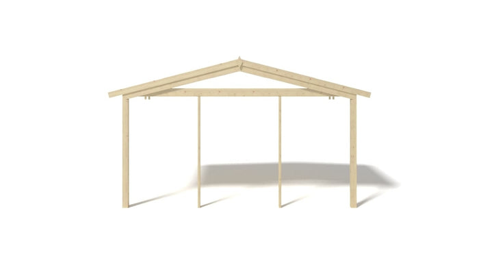 Tettoia di terazzo in legno - 4.00x2.00m - colore naturale - DOM617 - ALTANKA