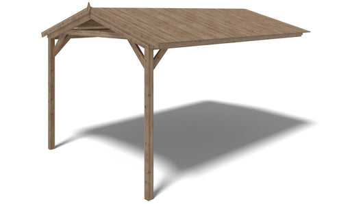 Tettoia di terazzo in legno - 4.00x2.76m - impregnata - colore marrone - DOS194 - ALTANKA