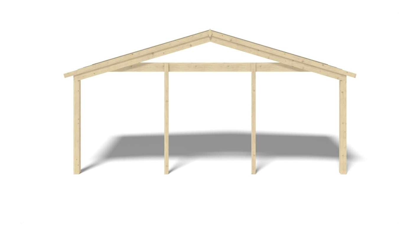 Tettoia di terazzo in legno - 6.00x2.00m - colore naturale - DOM553 - ALTANKA