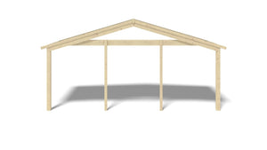 Tettoia di terazzo in legno - 6.00x2.00m - colore naturale - DOM553 - ALTANKA