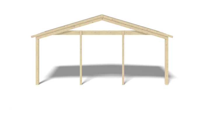 Tettoia di terazzo in legno - 6.00x2.00m - colore naturale - DOM553 - ALTANKA