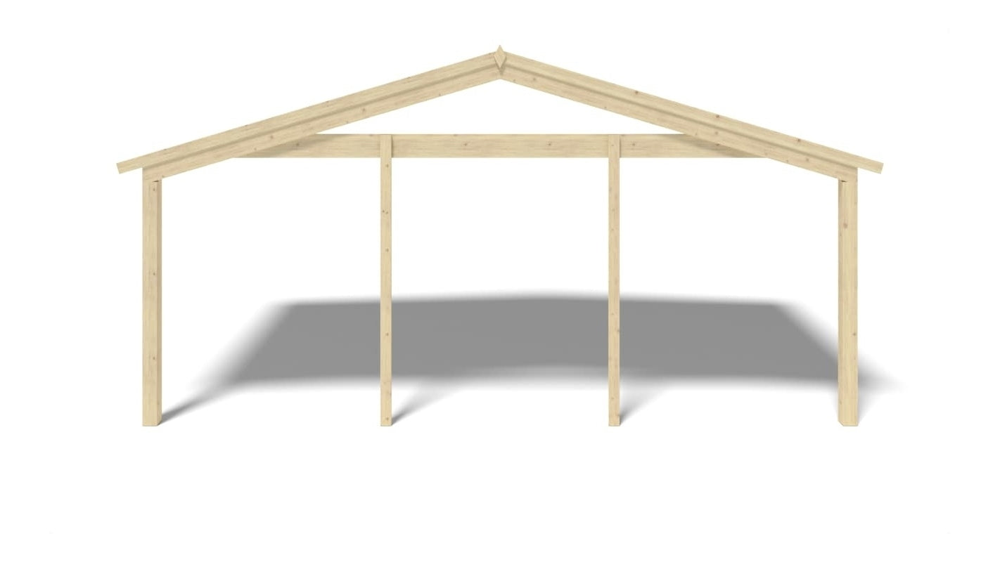 Tettoia di terazzo in legno - 6.00x3.00m - colore naturale - DOM556 - ALTANKA