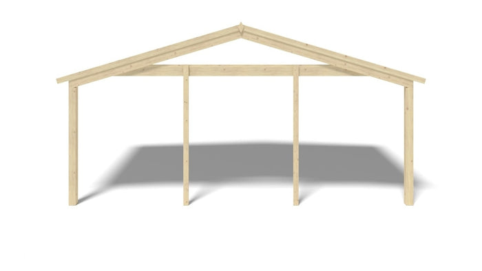 Tettoia di terazzo in legno - 6.00x3.00m - colore naturale - DOM556 - ALTANKA