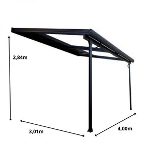 Tettoia in Alluminio 300x400 con Tetto a Pannelli Rimovibili