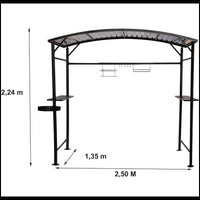 Tettoia per Barbecue Carport BBQ in Acciaio 167x128x202 con Accessori