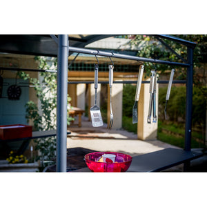 Tettoia per Barbecue Carport BBQ in Acciaio 167x128x202 con Accessori