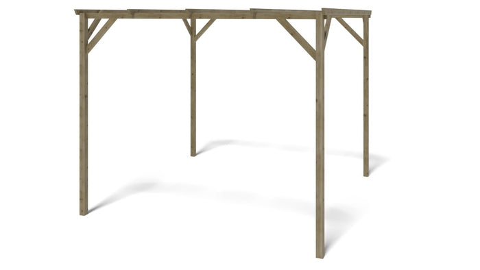 Tettoia posto auto coperto in legno 3.00x3.00 m - 9.00 m2 - CAR12 - ALTANKA