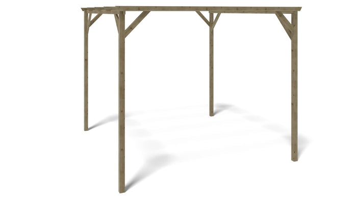 Tettoia posto auto coperto in legno 3.00x3.00 m - 9.00 m2 - CAR12 - ALTANKA