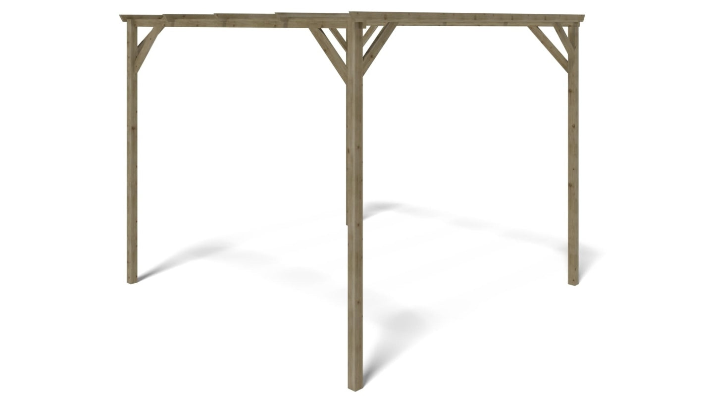 Tettoia posto auto coperto in legno 3.00x3.00 m - 9.00 m2 - CAR12 - ALTANKA