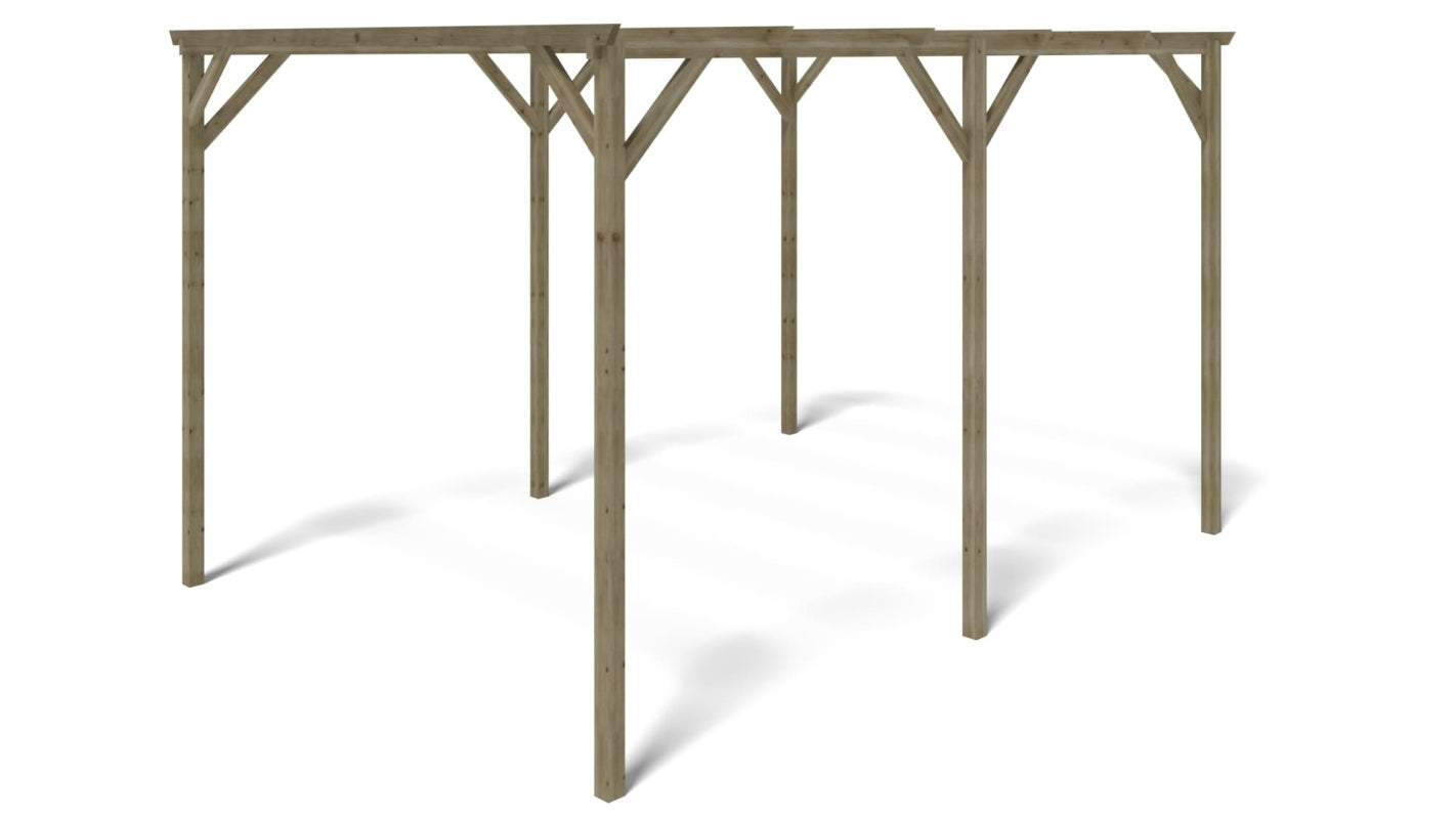 Tettoia posto auto coperto in legno 3.00x4.00 m - 12.00 m2 - CAR13 - ALTANKA